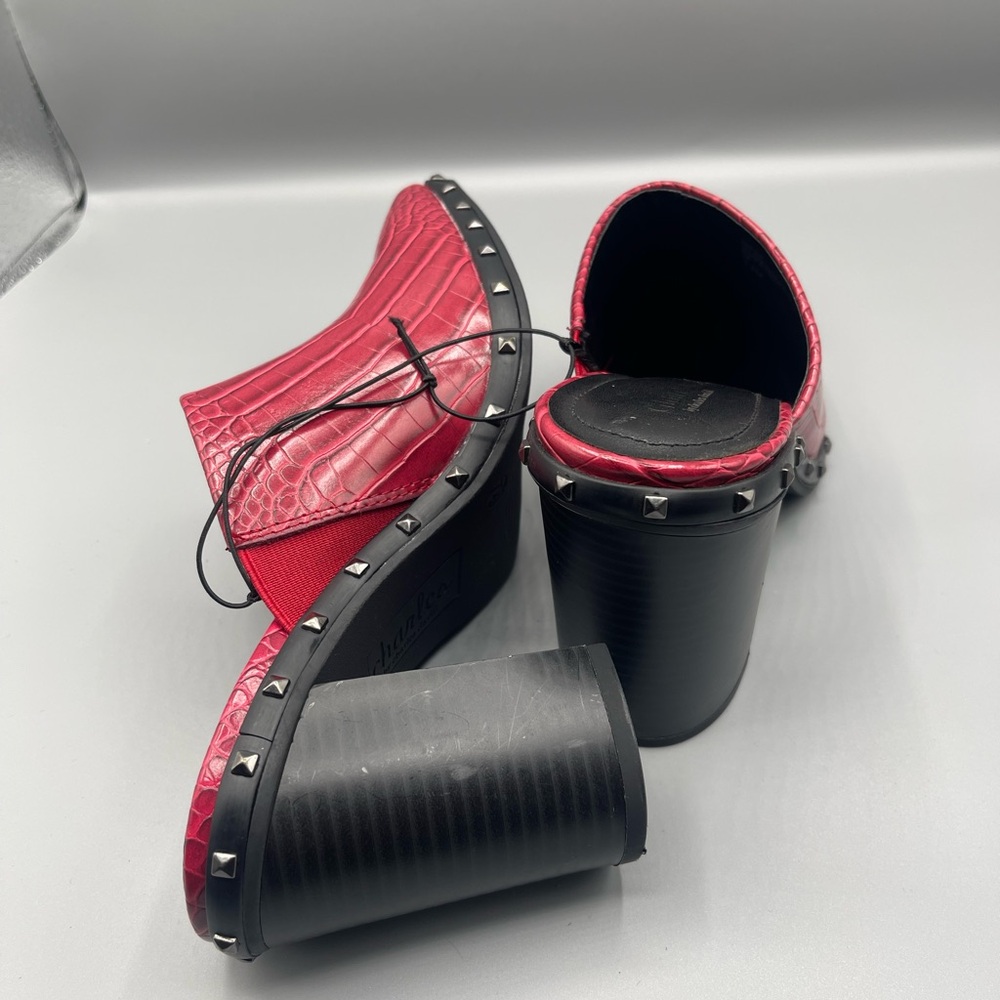 Charlies Red Croc-Patterned Mules View 6